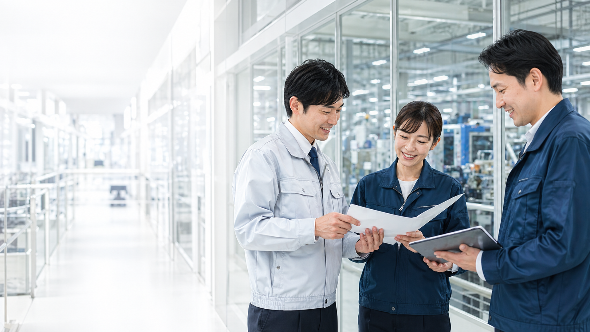 製造業の事例共有と打ち合わせの様子